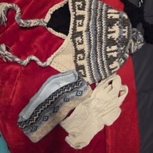 Cozy Knit Winter Hat - Gray and Blue